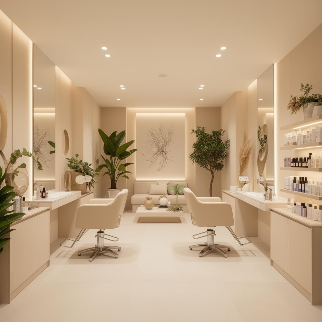 Garden salon with styling chairs and mirrors
